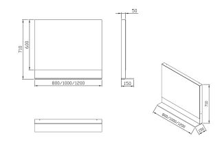 Ravak Зеркало 10° 650 темный орех